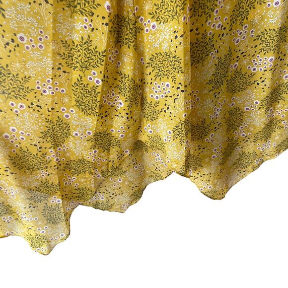Emma & Michele Women's Size Small Yellow Floral Flutter Sleeve Maxi Dress - Picture 6 of 9